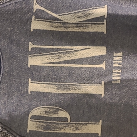 PINK Victoria's Secret distressed blue gray soft pullover top great condition !! - Picture 4 of 11
